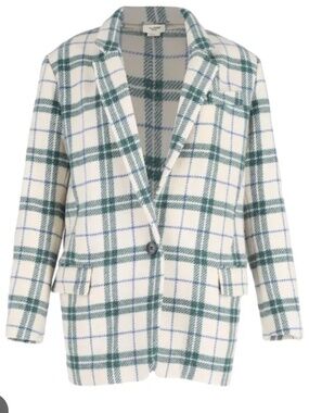 ISABEL MARANT ÉTOILE Off White/Green/Blue Checked Blazer